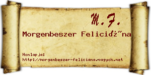 Morgenbeszer Feliciána névjegykártya